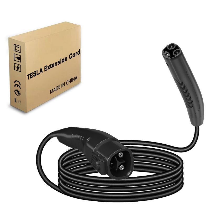 Chargerman Tesla/NACS Extension Cord 16A/32A/40A/48A, 5M/6M/7M EV Charging Extension Cable for Level 1 & Level 2 Tesla Chargers