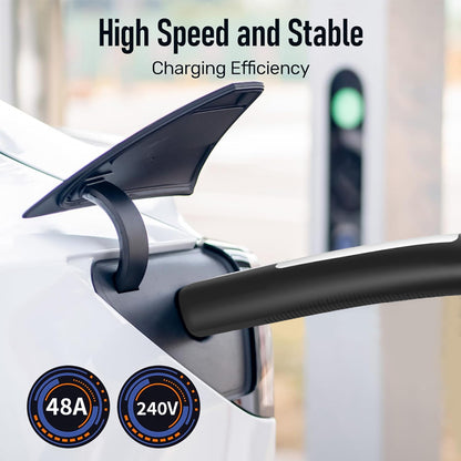 Chargerman Tesla/NACS Extension Cord 16A/32A/40A/48A, 5M/6M/7M EV Charging Extension Cable for Level 1 & Level 2 Tesla Chargers