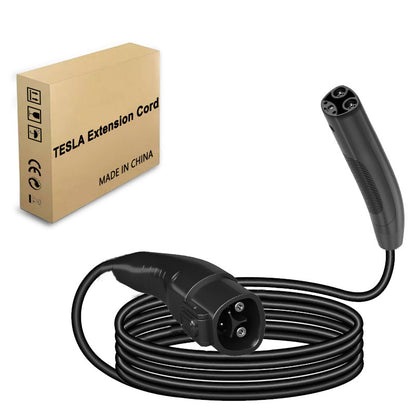 Chargerman Tesla/NACS Extension Cord 16A/32A/40A/48A, 5M/6M/7M EV Charging Extension Cable for Level 1 & Level 2 Tesla Chargers