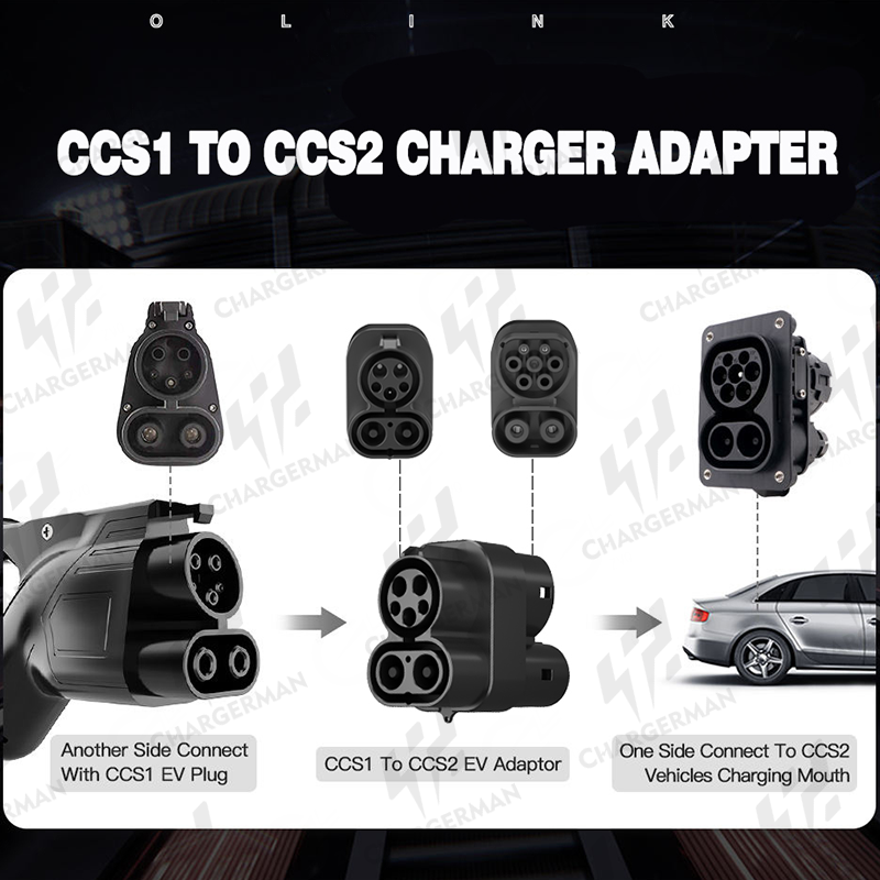 Chargerman CCS1-CCS2 Adapter|DC|DCAC|Black